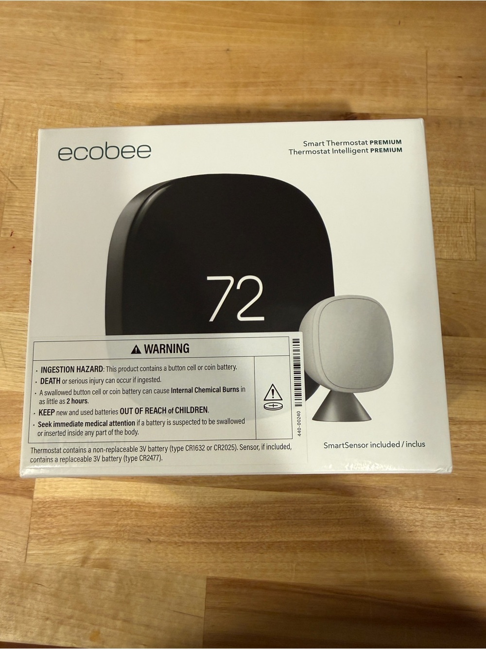 ecobee Smart Thermostat Premium - Black with White Sensor